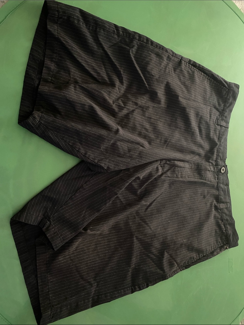 Men's Black Pinstripe Shorts - Classic Tailored Style